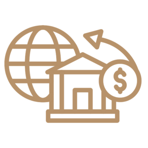 Brown international bank transfer icon transparent of Lalin lumina massage in bangkok